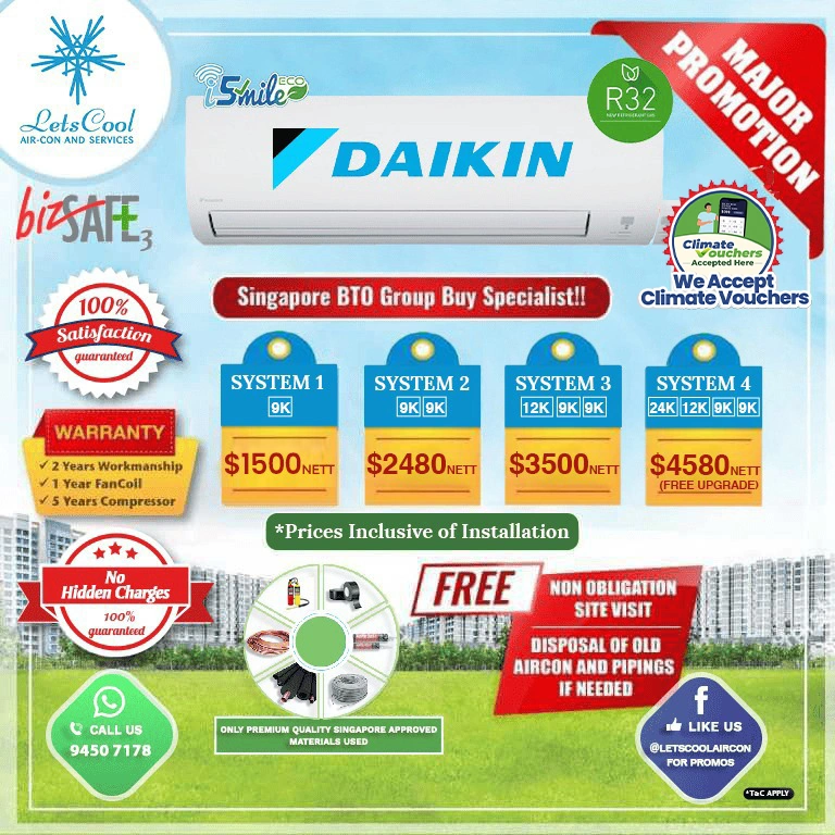Daikin Aircon i smile eco R32 price
