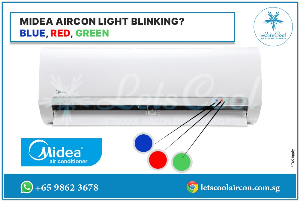 Midea Aircon Light Blinking? Blue, Red, Green