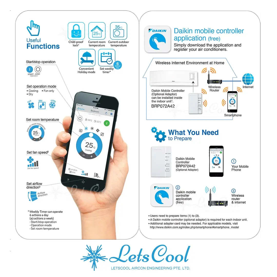 how to connect daikin aircon remote controller app