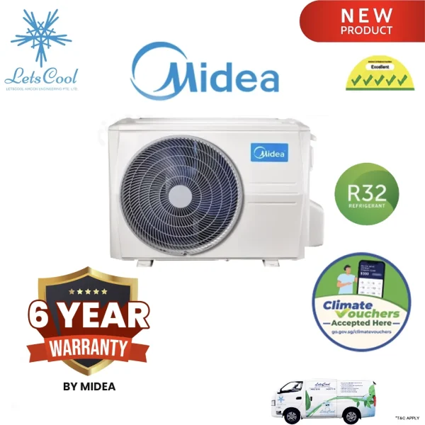 Midea System 2 Aircon 5 Ticks (9K+9K) WiFi Inverter