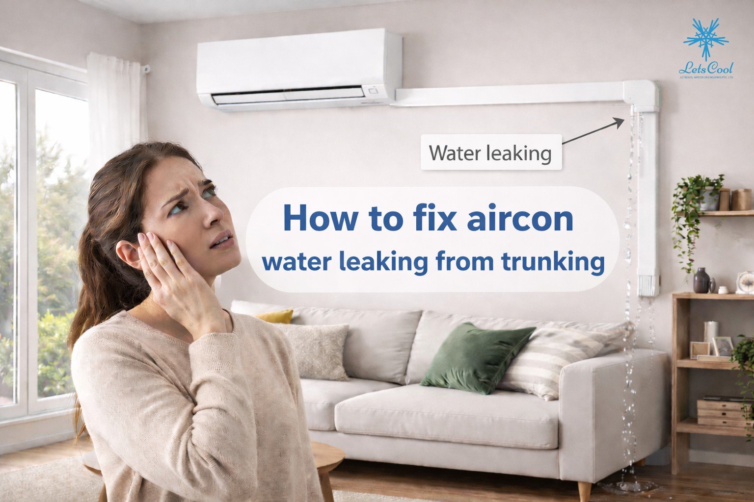 how to fix aircon trunking water leaking